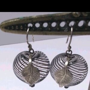 Silver Leaf Dangle Earrings